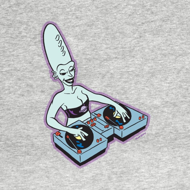 Alien DJ Gal by nearmintpress